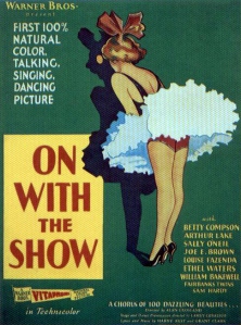 Poster for Alan Crosland's technicolour musical film On With the Show